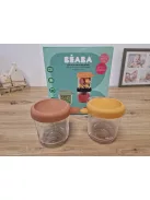Béaba 2x250ml-es üveg bébiétel tároló edények, OUTLET termék