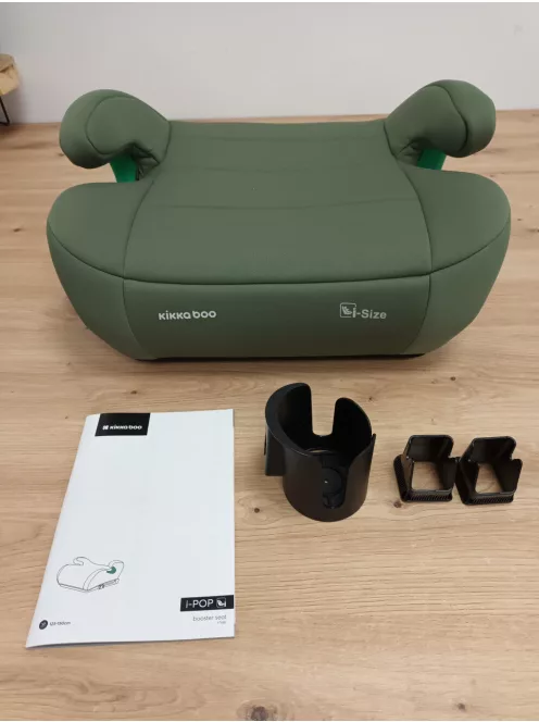 KikkaBoo I-Pop i-Size Isofix ülésmagasító pohártartóval -zöld, OUTLET termék