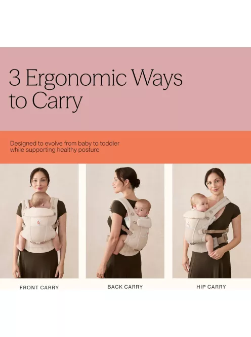 Ergobaby Adapt SoftTouch gyapjú babahordozó, 3 pozíció, 3,2-20,4 kg-Slate Blue, OUTLET termék
