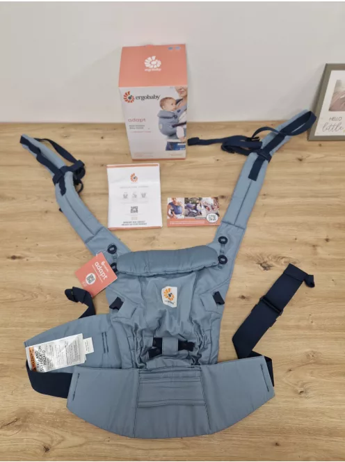Ergobaby Adapt SoftTouch gyapjú babahordozó, 3 pozíció, 3,2-20,4 kg-Slate Blue, OUTLET termék