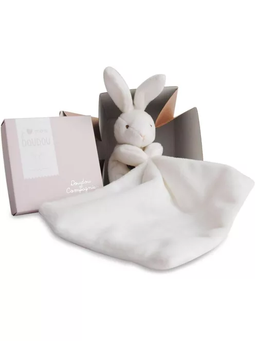 Doudou et Compagnie 10 cm nyuszi szundikendővel, OUTLET termék