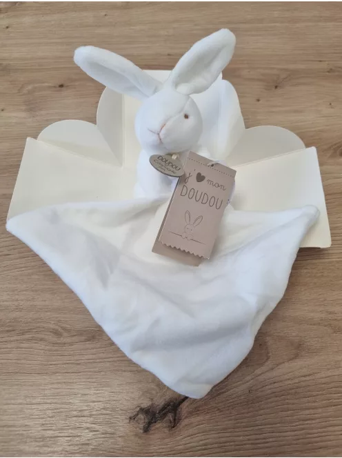Doudou et Compagnie 10 cm nyuszi szundikendővel, OUTLET termék