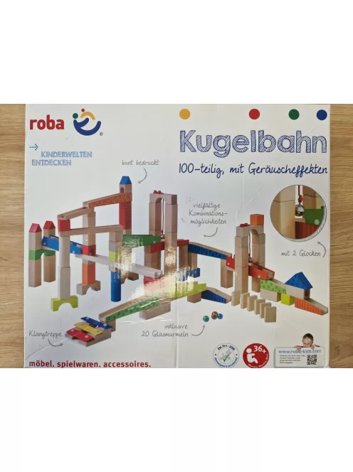 Roba fa golyós pálya üveggolyókkal, OUTLET termék