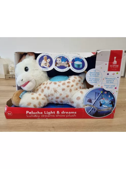 Sophie la girafe Light & Dreams zenélő világító plüss, OUTLET termék