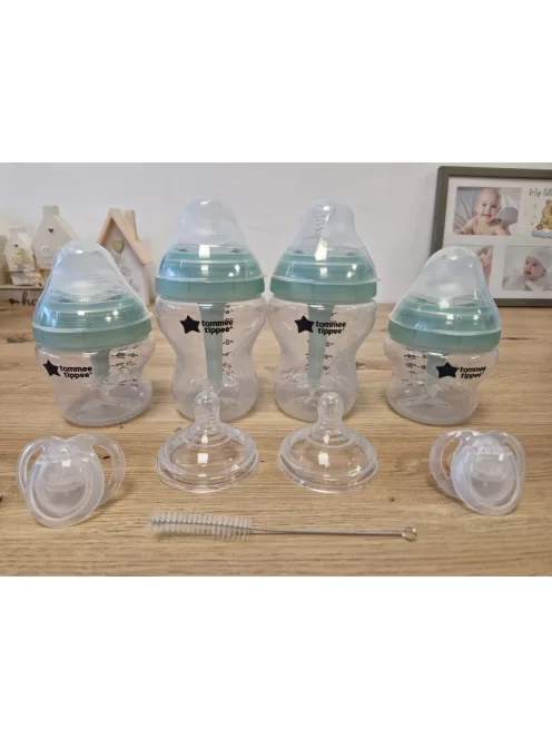 Tommee Tippee Natural cumisüveg kezdőszett 2x150ml, 2x260ml, kefe, 2db cumi, 2db etetőfej, OUTLET termék