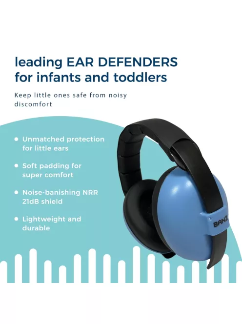 BanZ Bubzee zajszűrő fülvédő 0-36hó-kék, OUTLET termék