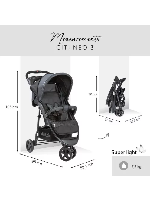 Hauck Citi Neo 3 babakocsi-black. OUTLET termék