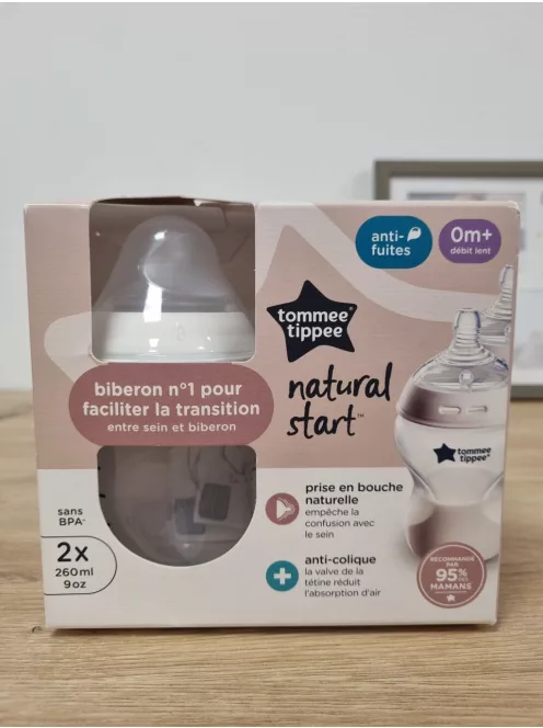 Tommee Tippee Natural Start Anti-Colic cumisüveg szett, 2 db-os, 0hó+, 260ml, OUTLET termék