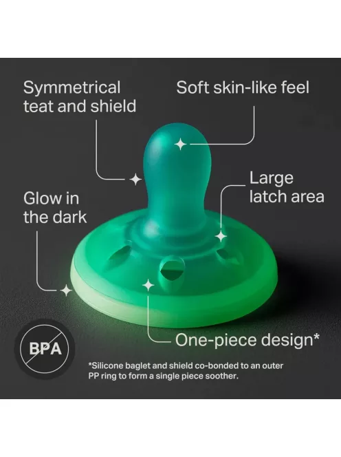  Tommee Tippee Night Glow 0-6hó 4db-os szilikon cumi szett, OUTLET termék