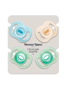   Tommee Tippee Ultra-Light StayPut éjszakai 4db-os szilikon cumi szett 0-6 hó, OUTLET termék