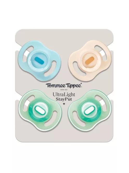 Tommee Tippee Ultra-Light StayPut éjszakai 4db-os szilikon cumi szett 0-6 hó, OUTLET termék