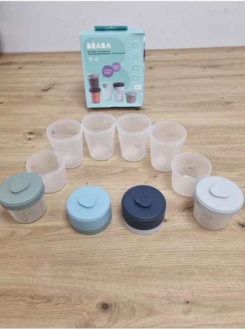 Béaba 8db-os műanyag bébiétel tárolók 4x150ml, 4x250ml, OUTLET termék