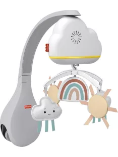   Fisher-Price szivárványos zenélő forgó kiságyra, OUTLET termék