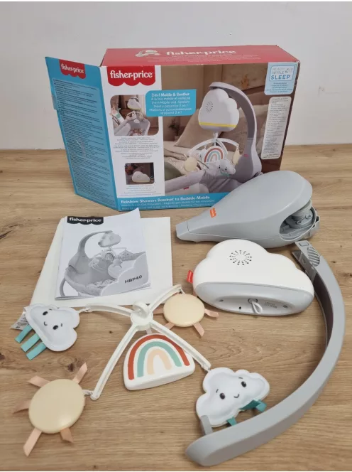 Fisher-Price szivárványos zenélő forgó kiságyra, OUTLET termék
