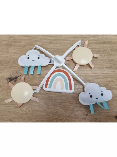 Fisher-Price szivárványos zenélő forgó kiságyra, OUTLET termék