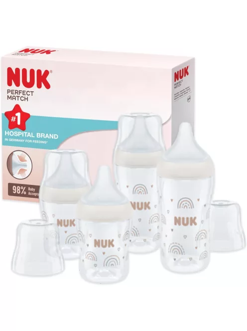 Nuk Perfect Match hőmérséklet kijelzős cumisüveg szett, 2x150ml S-es méret+ 2x260 ml M-es méret, OUTLET termék