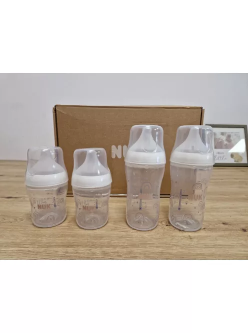 Nuk Perfect Match hőmérséklet kijelzős cumisüveg szett, 2x150ml S-es méret+ 2x260 ml M-es méret, OUTLET termék