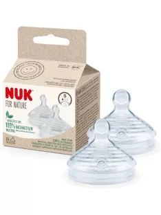   Nuk For Nature S-es méretű szilikon etetőfej 2 db, 0-6 hó, OUTLET termék