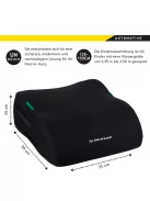 Dunlop autós ülésmagasító, 135-150 cm-fekete, OUTLET termék