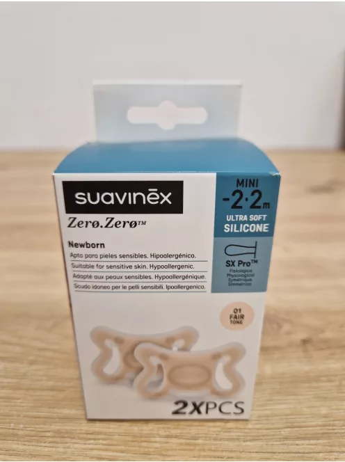 Suavinex Zero Zero SX Pro 2 db szilikon cumi, -2-2hó, FAIR árnyalat, OUTLET termék