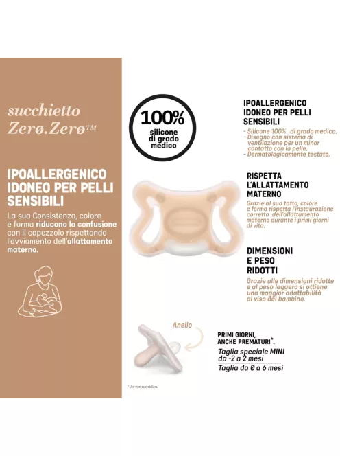 Suavinex Zero Zero SX Pro 2 db szilikon cumi, 0-6hó, FAIR árnyalat, OUTLET termék