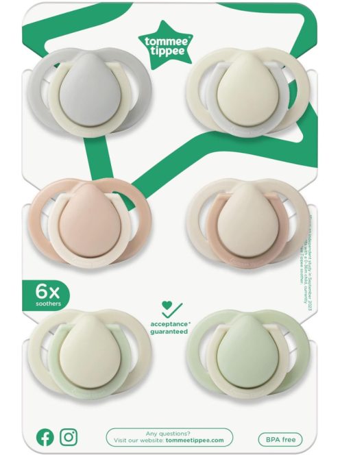 Tommee Tippee 6db-os szilikon cumi szett 0-2hó, OUTLET termék