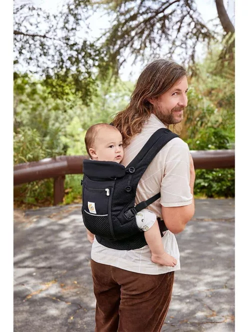 Ergobaby Adapt 3 pozíciós SoftFlex háló babahordozó-Onyx Black, OUTLET termék