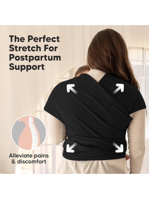 KeaBabies karikás hordozókendő-fekete. Outlet termék