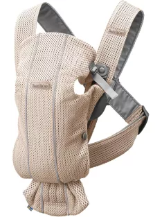   BabyBjörn Mini babahordozó , 3D Mesh, halvány rózsaszín. OUTLET termék