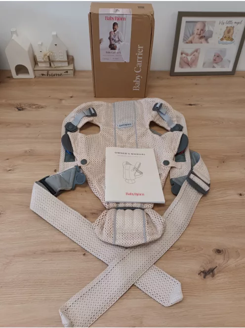 BabyBjörn Mini babahordozó , 3D Mesh, halvány rózsaszín. OUTLET termék