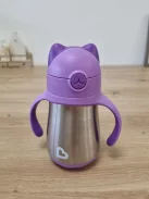  Munchkin Cool Cat rozsdamentes acél szívószálas itatópohár, OUTLET termék