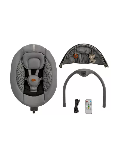 Kinderkraft LUMI 2 12 dallam, 5 fokozat ringatás, időzítős pihenőszék- Outlet termék