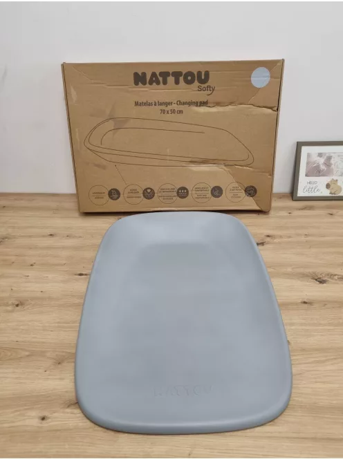 Nattou pelenkázó lap Softy 70x50cm- Szürke. OUTLET  termék