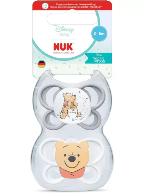 Nuk Perfect Match Air 2db-os szilikon cumi szett 0-6hó-Micimackó, OUTLET termék