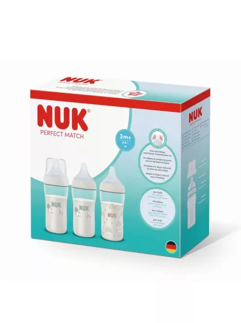 Nuk Perfect Match 3x260 ml-es Anti Colic cumisüveg szett 3+hó, OUTLET termék