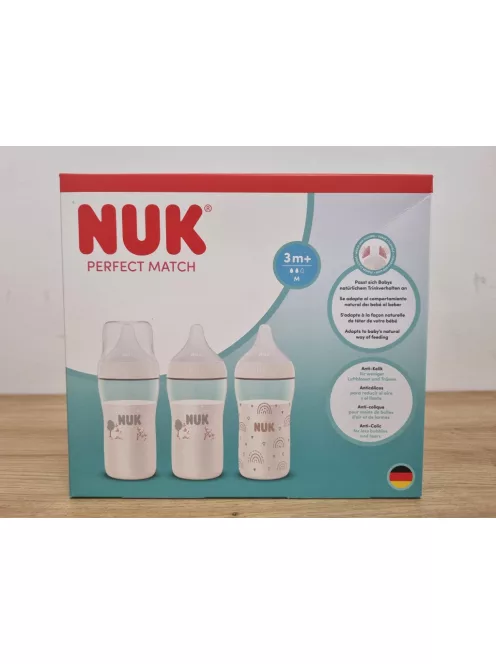 Nuk Perfect Match 3x260 ml-es Anti Colic cumisüveg szett 3+hó, OUTLET termék