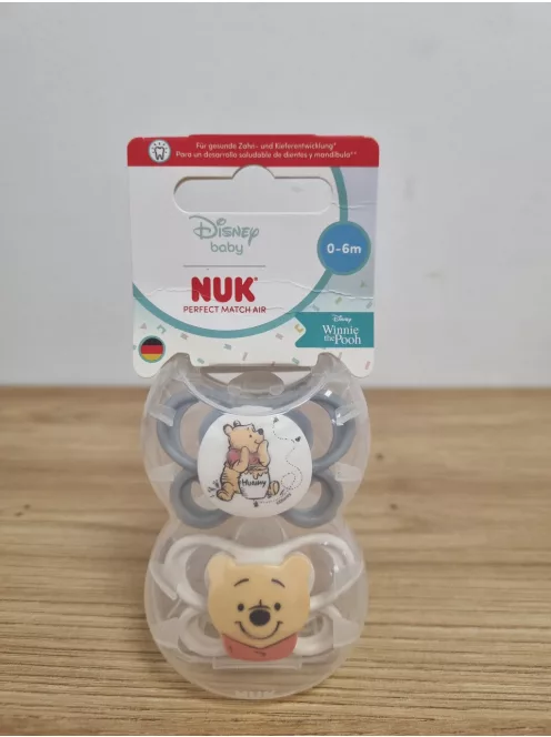 Nuk Perfect Match Air 2db-os szilikon cumi szett 0-6hó-Micimackó, OUTLET termék