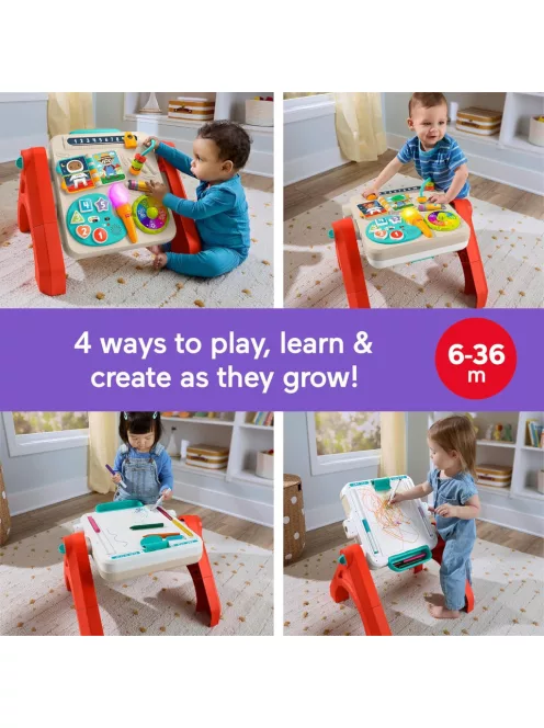 Fisher Price 4 az 1-ben Aktivitásasztal és festőállvány oktató zenével, 6+ hó, OUTLET termék