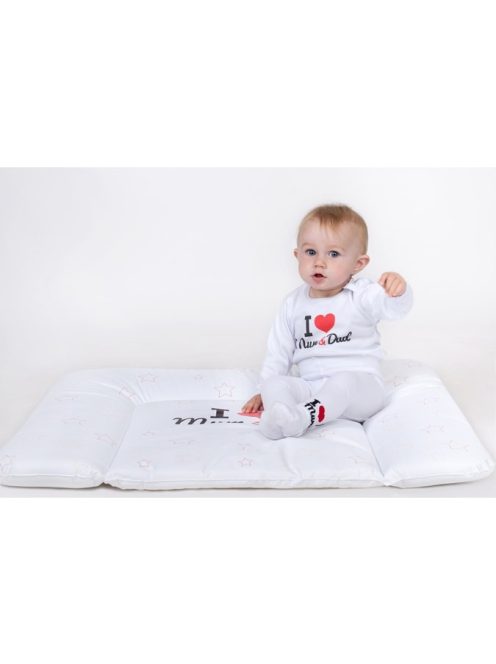 Pelenkázó lap puha New Baby I love Mum and Dad fehér 70x50