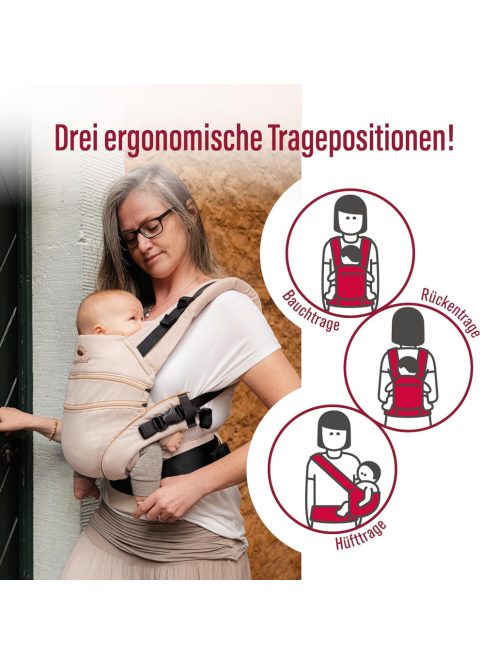 manduca XT babahordozó - All-In-One babahordozó 3,5 kg-tól újszülötteknek és 20 kg-ig terjedő kisgyermekeknek - Ergonomikus hordozó állítható híddal - Egy méret mindenkinek, denimpowder-toffee