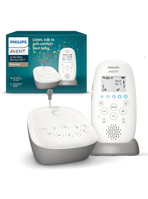 Philips Avent audio babaőrző SCD733 / 26, DECT technológia, öko mód, csillagos égbolt, 18 óra üzemidő