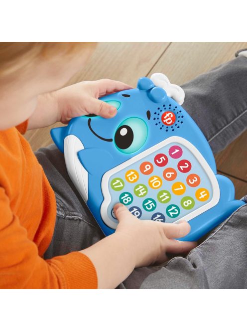 Fisher-Price HJR75 BlinkiLinkis kvíz bálna, interaktív oktatójáték zenével, fényekkel, dallamokkal és kifejezésekkel, babajáték 18 hónapos kortól. Német nyelvű!!