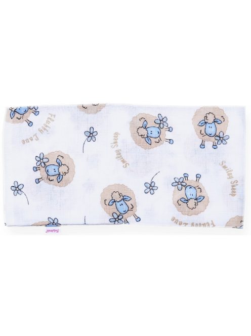 Baby Bruin nyomott mintás textil pelenka 2 db-kék báránykás