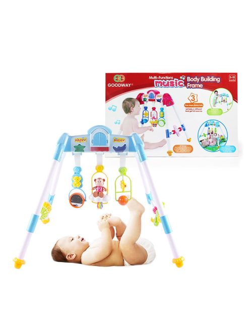 Gyerek zenélő fejlesztő babatornáztató állvány Baby Mix De Lux Baby Mix blue