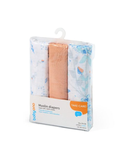 BabyOno textilpelenka színes 3db zöld 348/12