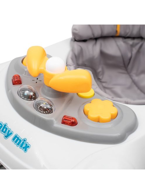 Baby Mix bébikomp kormánykerékkel szilikon kerekek graphit