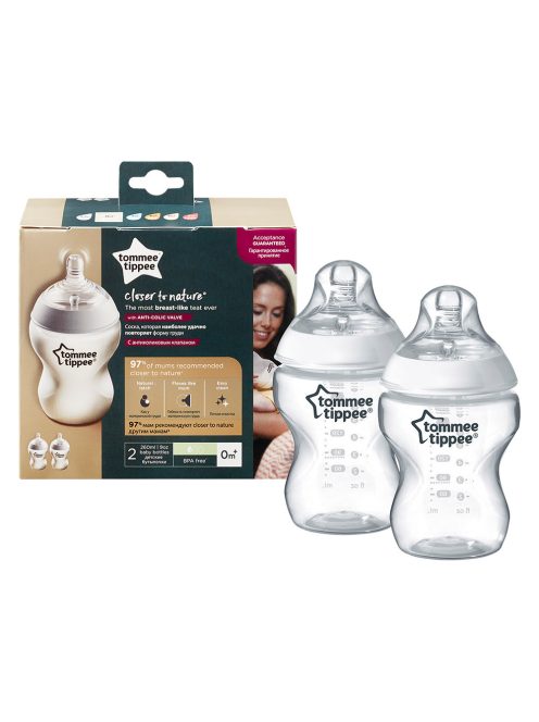 Tommee Tippee cumisüveg CTN duo 260 ml átlátszó