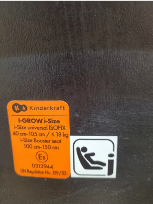 Kinderkraft gyerekülés I-Grow i-Size Isofix 40-150cm- sötétkék. OUTLET termék
