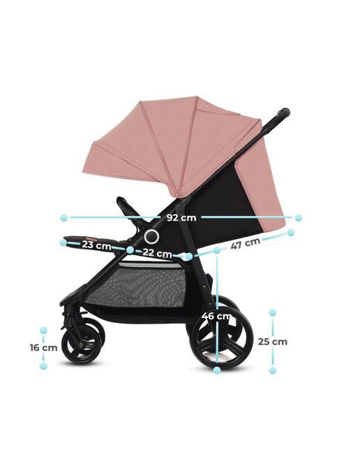 Kinderkraft Grande Plus sportbabakocsi-pink