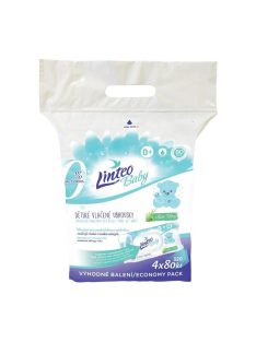   Nedves törlőkendő Linteo Baby Aloe Vera 4x80 db KEDVEZMÉNYES CSOMAGOLÁS